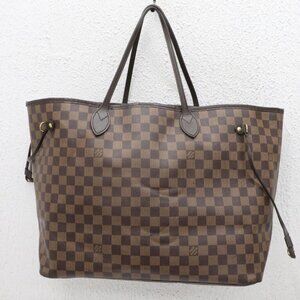 Louis Vuitton Neverfull GM Damier Ebene Canvas Tote Bag w/ Pochette
